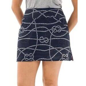 NWT Foray 17.5" Golf Skort Sz S Blue Rope Print Mid Rise Performance Outdoor